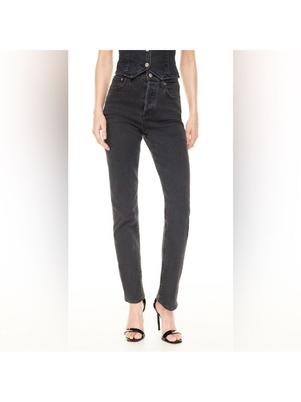 Aritzia Denim Forum The Arlo Hi-Rise Straight Jeans Size 26 Washed Black